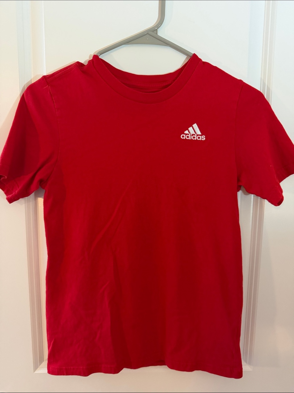 Adidas Kids Red Short-Sleeve Logo Tee